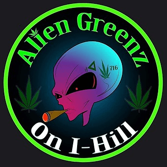 Alien Greenz on I-Hill Dispensary logo