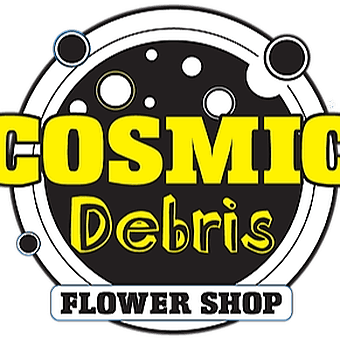Brighter Days is NOW Cosmic Debris Flower Shop logo