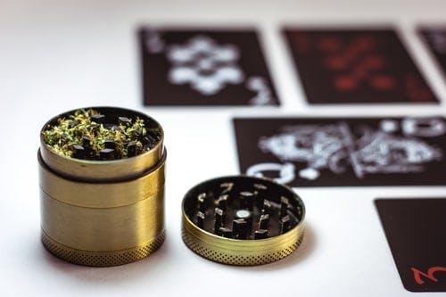 Grinder with cannabis